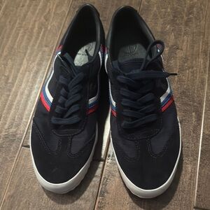 Tory Sport Chevron Sneakers. Navy With Red, White, Blue Stripe.  Size 8.